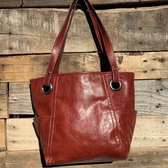 VTG RELIC Rust-Colored Vegan Leather Pocket Hobo Bag - Picture 7 of 13
